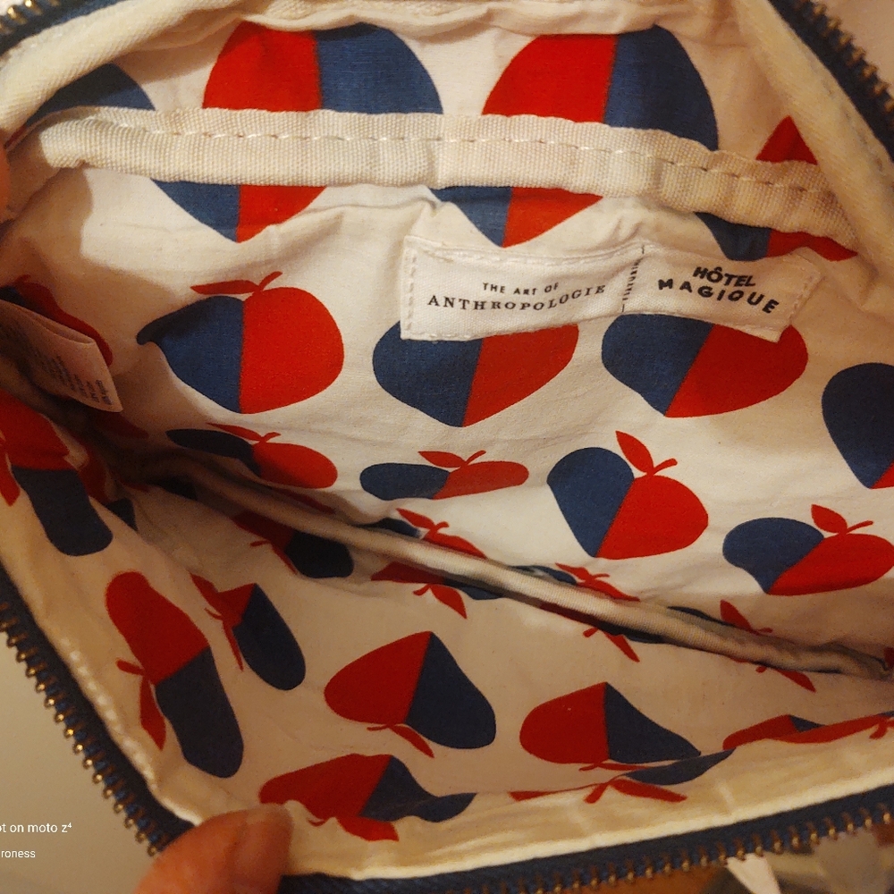 Hotel MAGIQUE + Anthropologie Red and Blue Heart Print Canvas Waist Bag - Picture 8 of 11